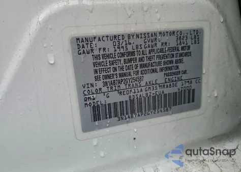 2016 Nissan Sentra S from USA, damaged, VIN 3N1AB7AP2GY254587